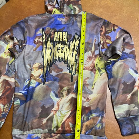 NWT Rebel Vengeance Boticelli Wearable Art Print Hoodie Jacket Size S‎ #108 - Picture 7 of 10